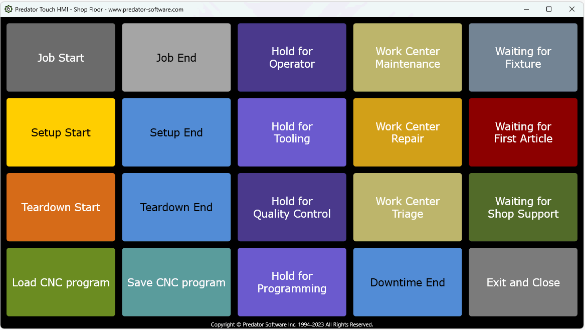 Predator Touch HMI software